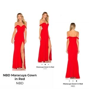 NBD Maracuya Red Strapless Gown